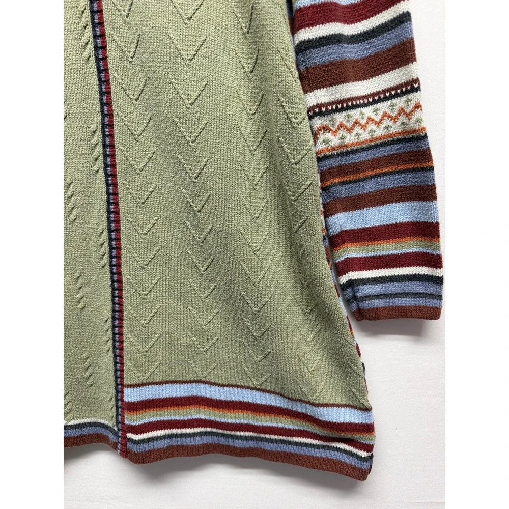 Hanna Andersson Kids Multi Color Fair Isle Patchwork Sweater Dress 140 Green Red
